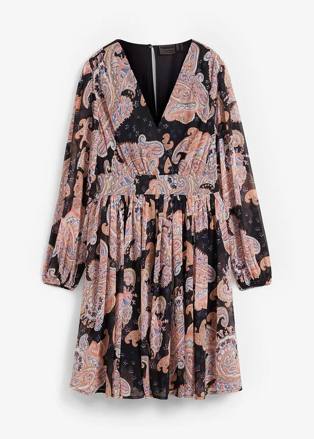 Vestido Negro con estampado paisley