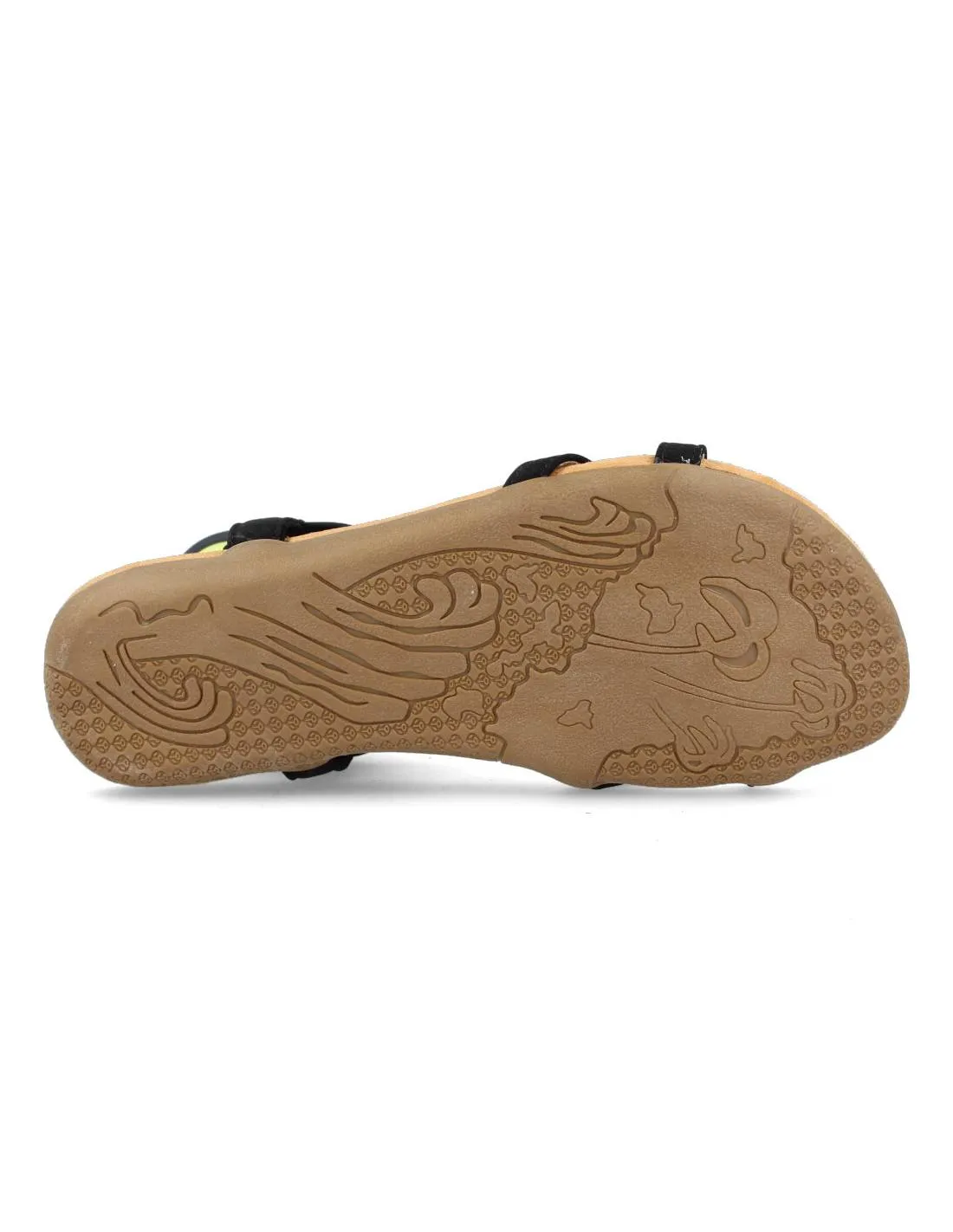 VICMART  SANDALIA APLIQUES MADERA NEGRO