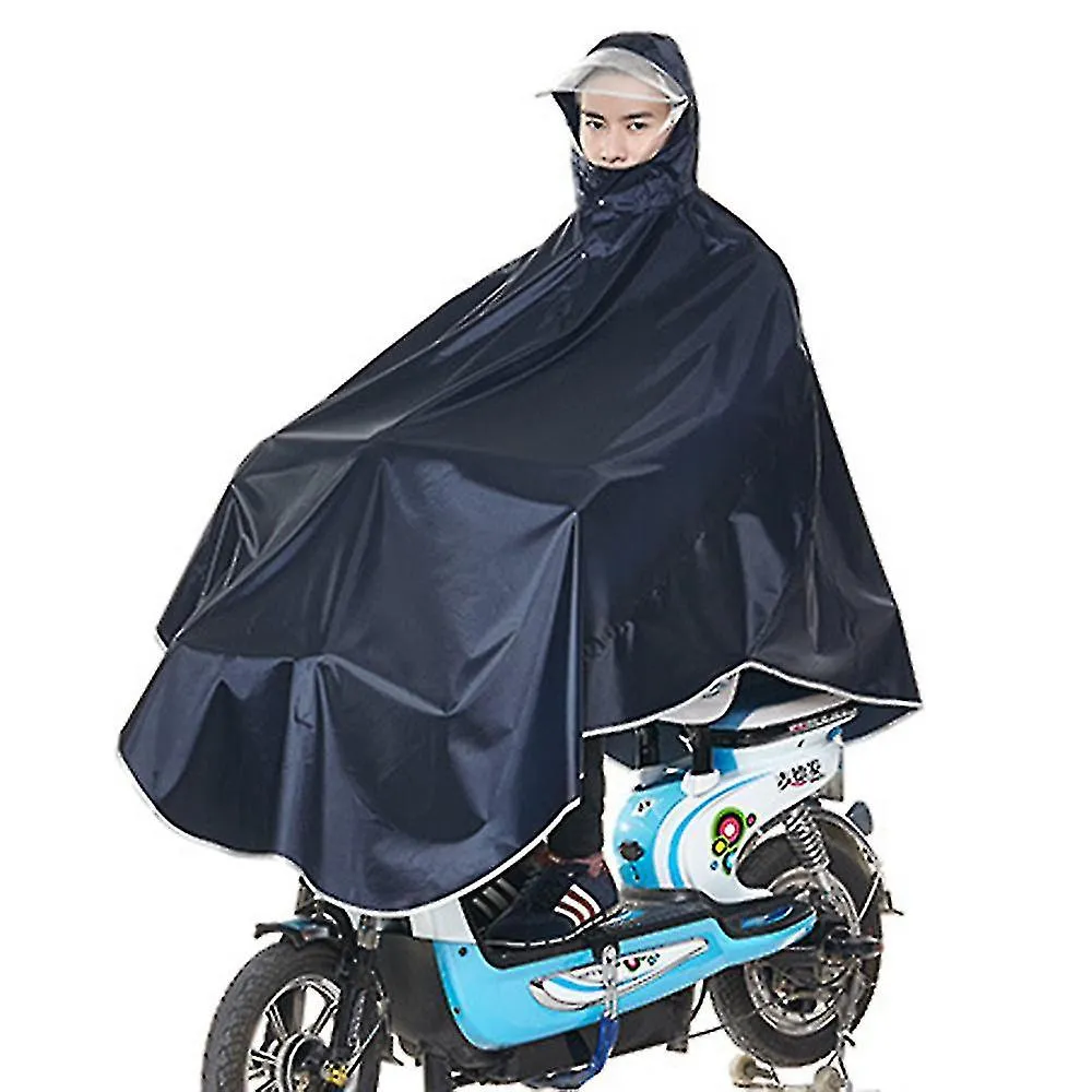 Waterproof Rain Poncho Bike Bicycle Rain Capes Reusable For Adults Dark Blue
