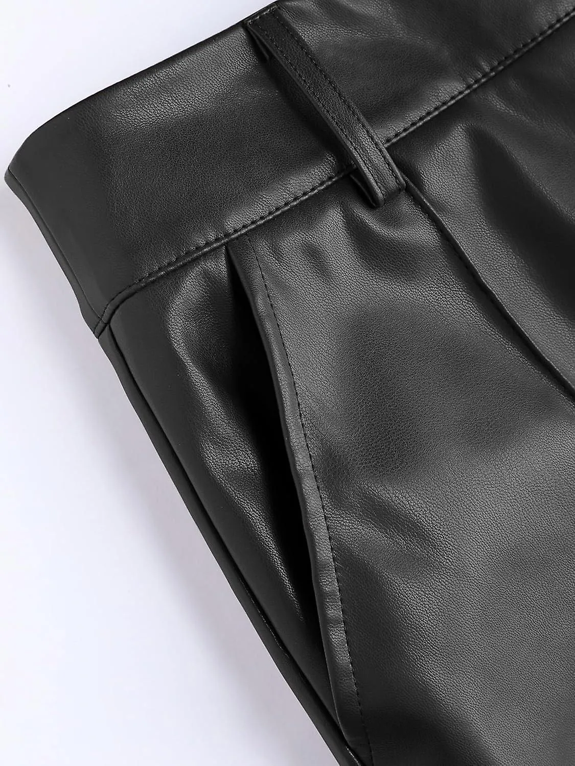 Wide Leg Pants for Women Faux Leather High Waist Faux Leather Solid High Waist Wide Leg sers Gift for family/friend free deliver