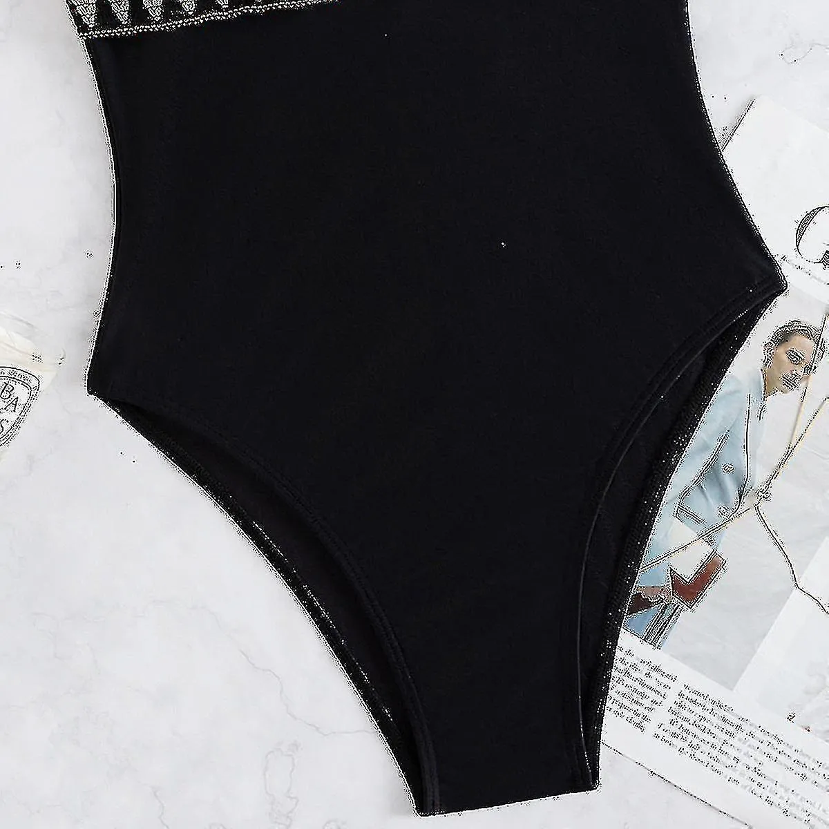 Women's V Neck One Piece Swimsuit Ruffled Lace Up S