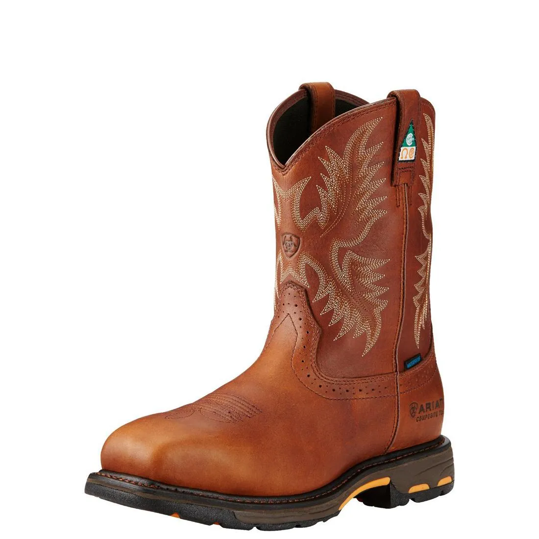 WORKHOG COMPOSITETOE CSA WATERPROOF WIDE SQUARE TOE WORK BOOT DARK COPPER