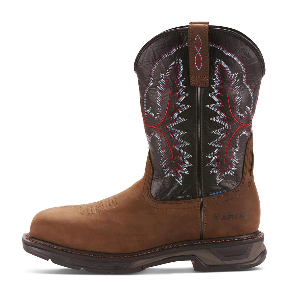 WorkHog XT Wide Square Toe Waterproof Carbon Toe Work Boot Oily Distressed Brown