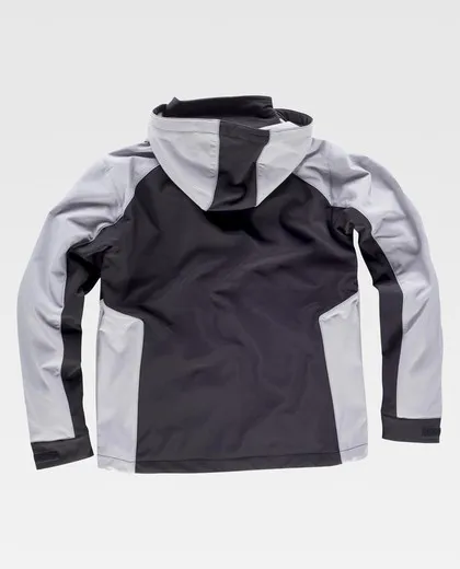 Workshell con cierre de cremallera Negro / Gris Claro
