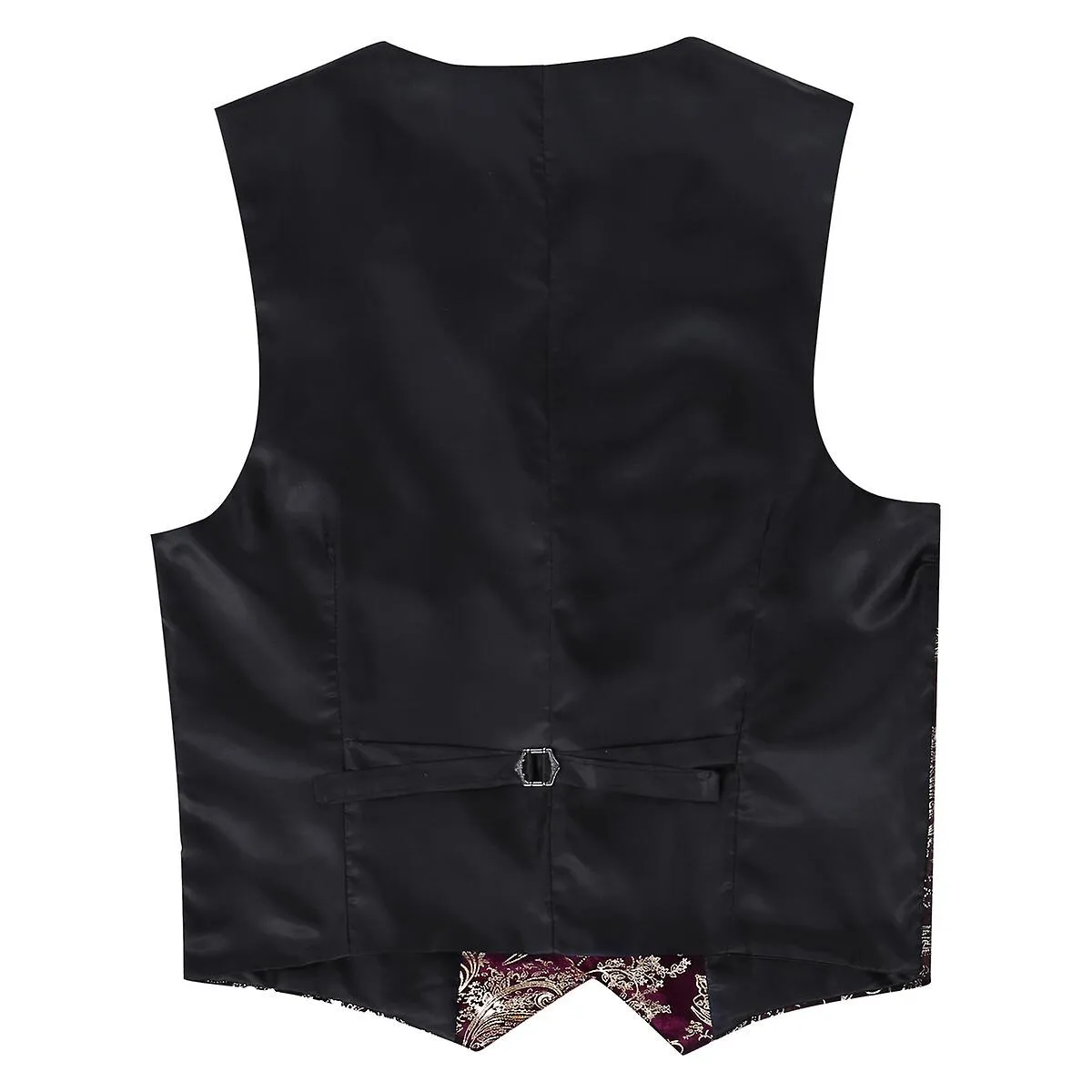 YYNUDA MENS HIPSTER METALLIC PAISLEY PRINTED SINGLE BREASTED VNECK SUIT VEST/TUXEDO WAISTCOAT