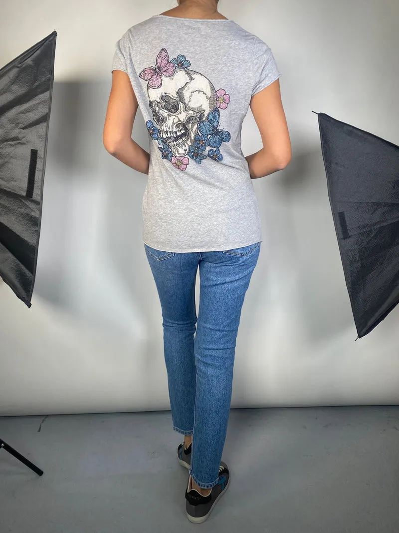 ZADIG & VOLTAIRE Polera Skull Strass