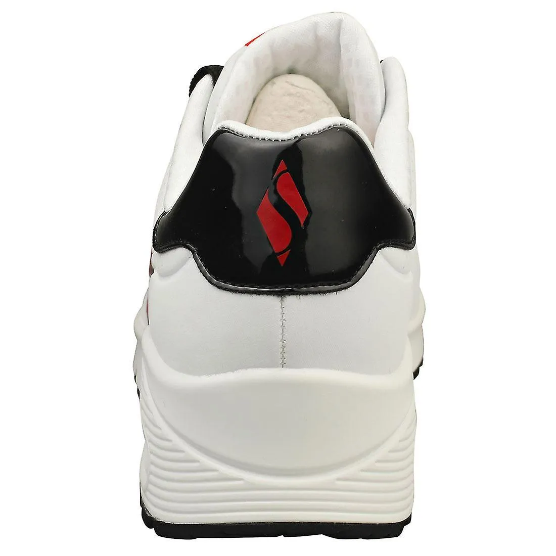 Zapatillas de moda para mujer Skechers Uno X The Rolling Stones en blanco negro