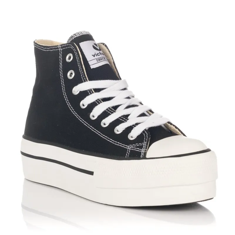 Zapatillas Lona Victoria 1061101 Mujer Negro