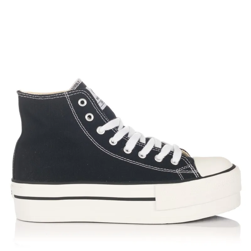 Zapatillas Lona Victoria 1061101 Mujer Negro