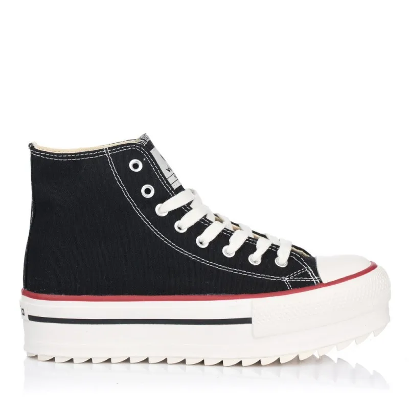 Zapatillas Lona Victoria 1061121 Mujer Negro