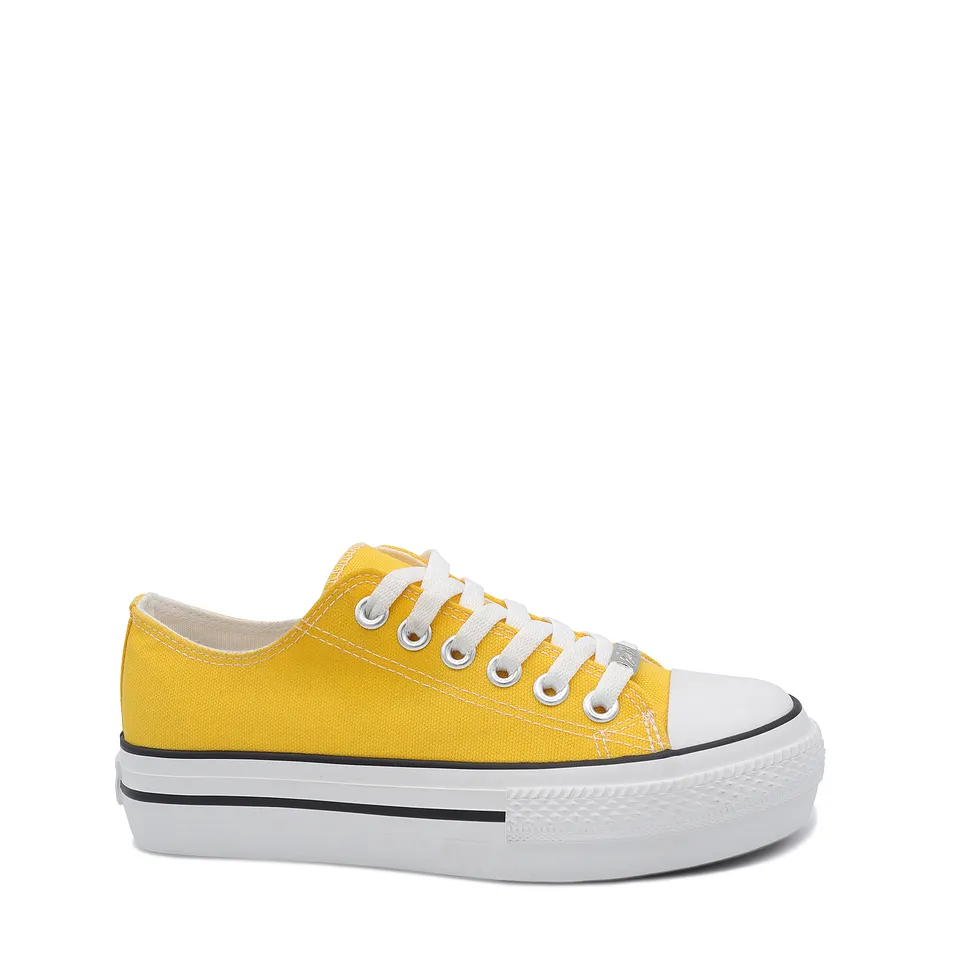 Zapatillas Mujer de Lona Retro Amarillas