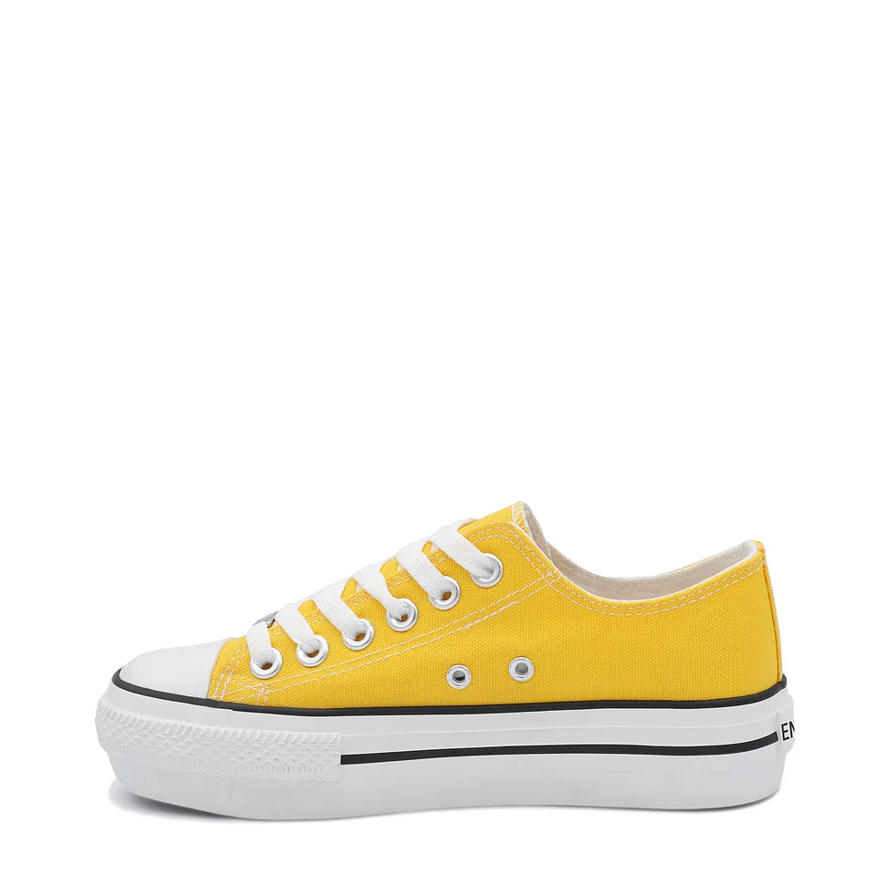 Zapatillas Mujer de Lona Retro Amarillas