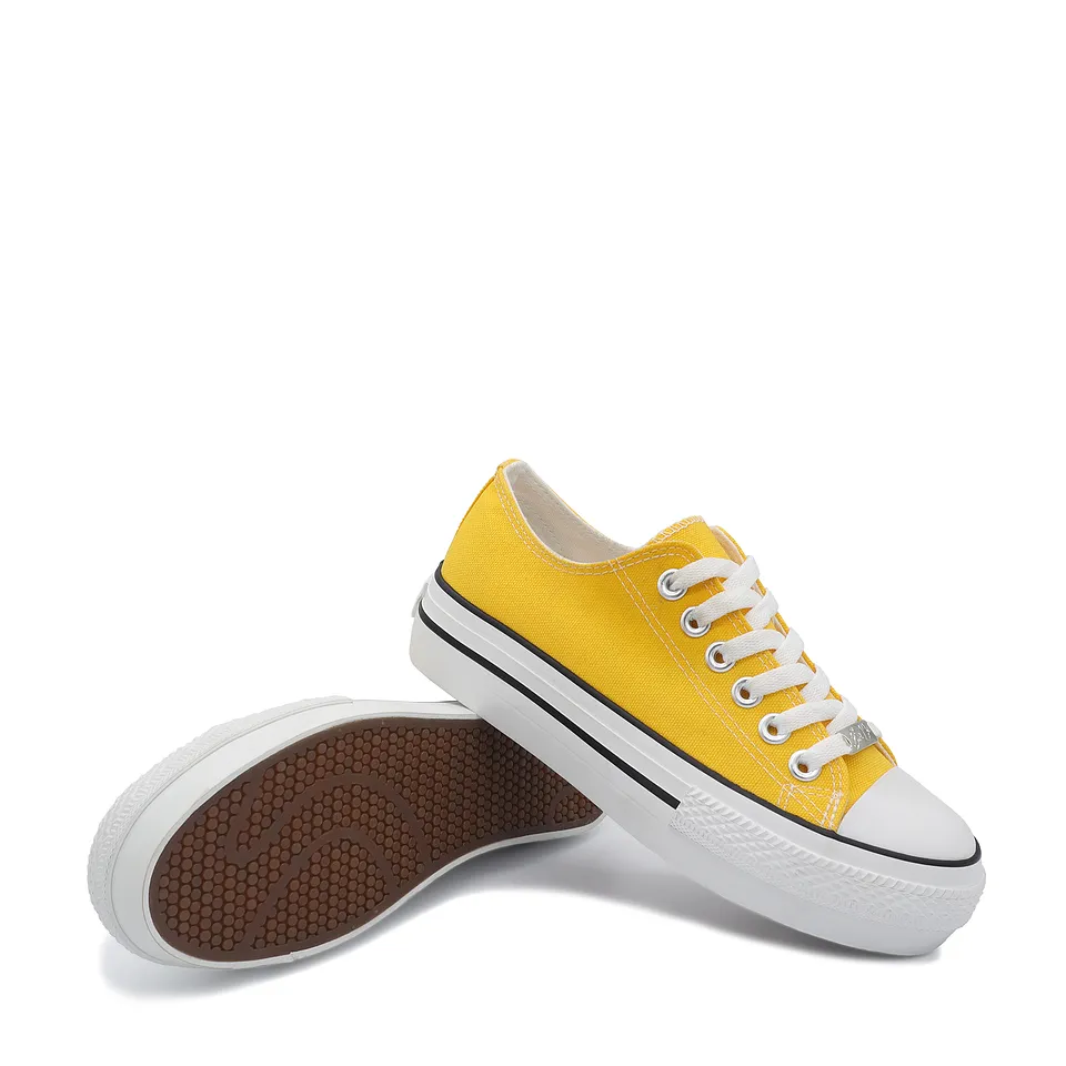 Zapatillas Mujer de Lona Retro Amarillas
