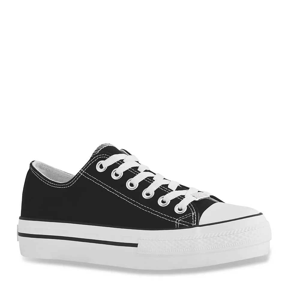 Zapatillas Mujer de Lona Retro Negras