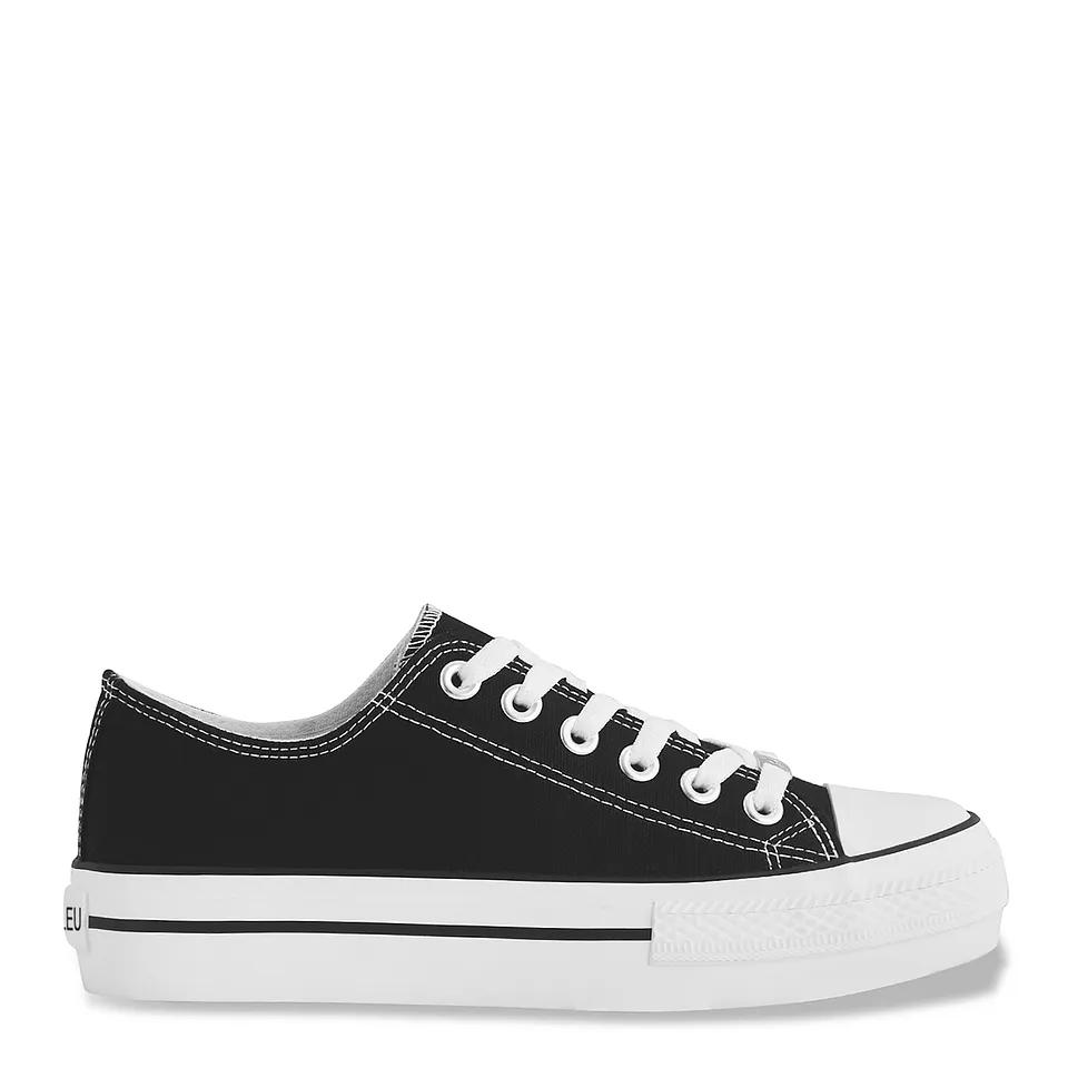 Zapatillas Mujer de Lona Retro Negras