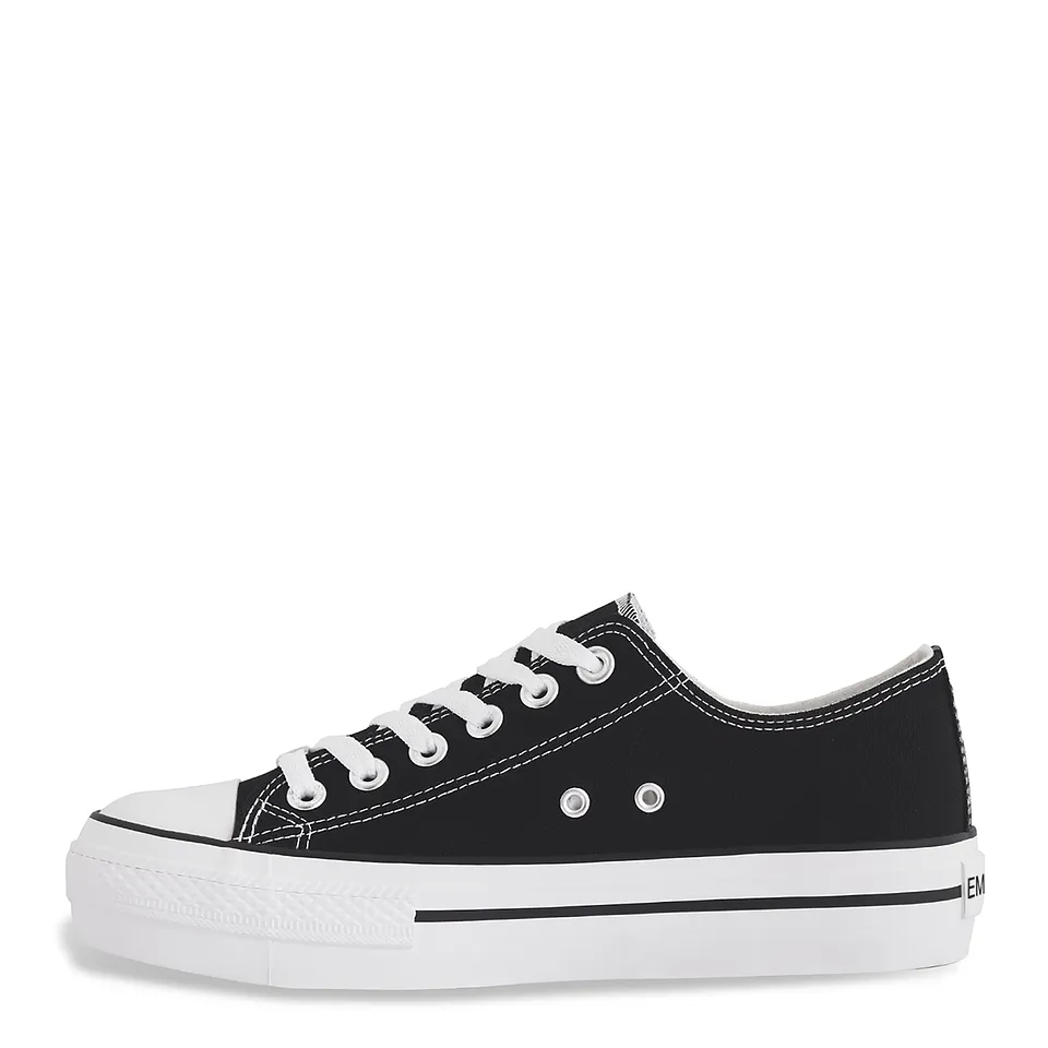 Zapatillas Mujer de Lona Retro Negras