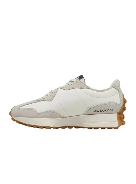 Zapatillas New Balance 327 blancas y azules para mujer.