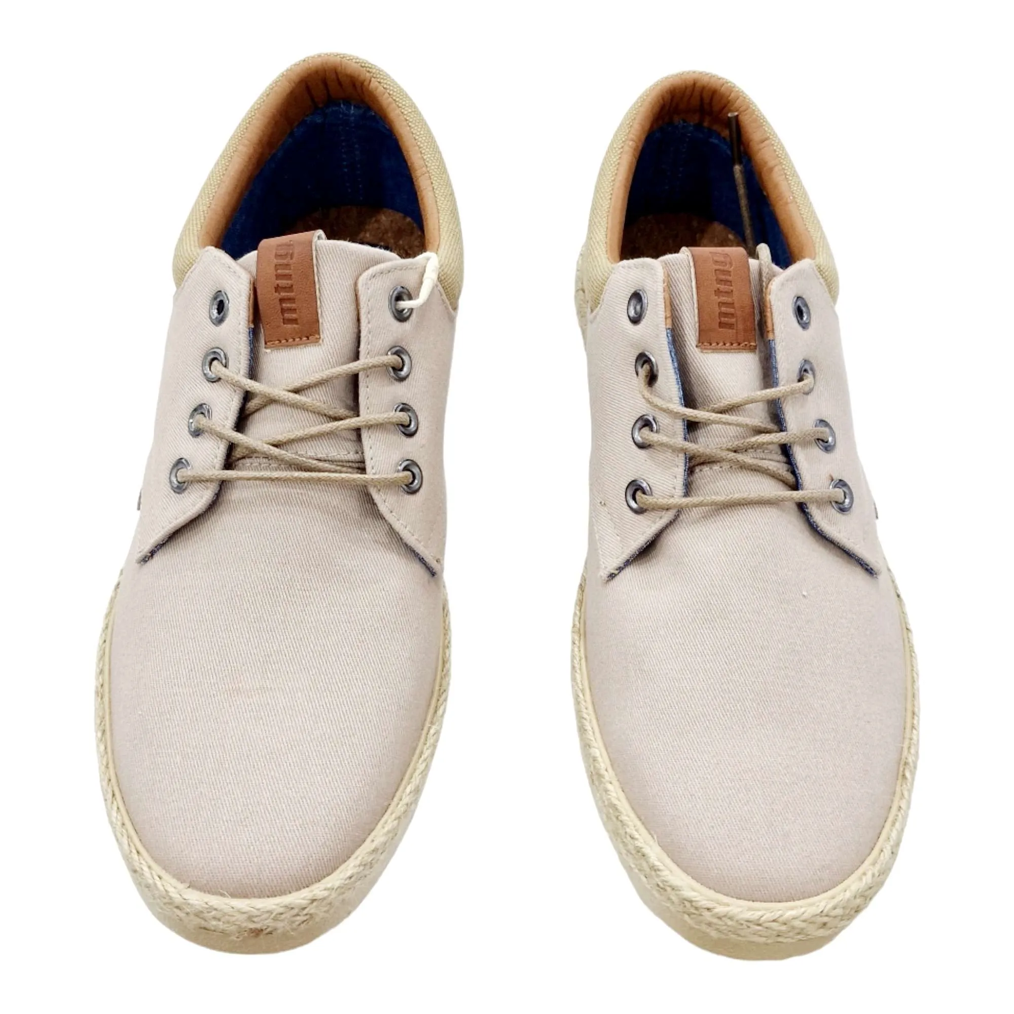 ZAPATOS BLUCHER HOMBRE TEJIDO SUELA YUTE BEIG BEIGE