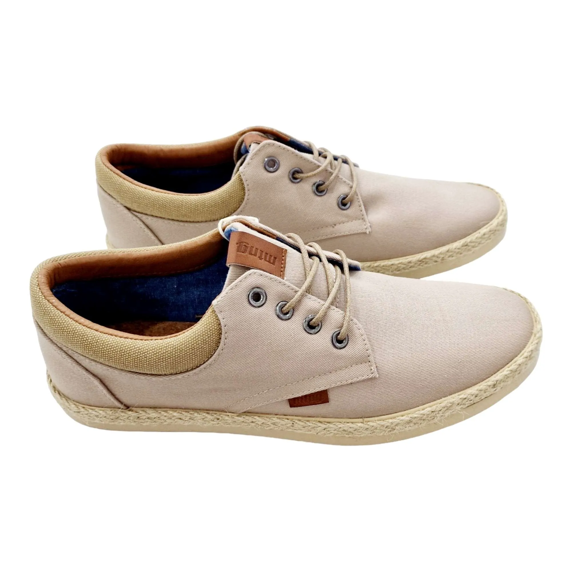 ZAPATOS BLUCHER HOMBRE TEJIDO SUELA YUTE BEIG BEIGE