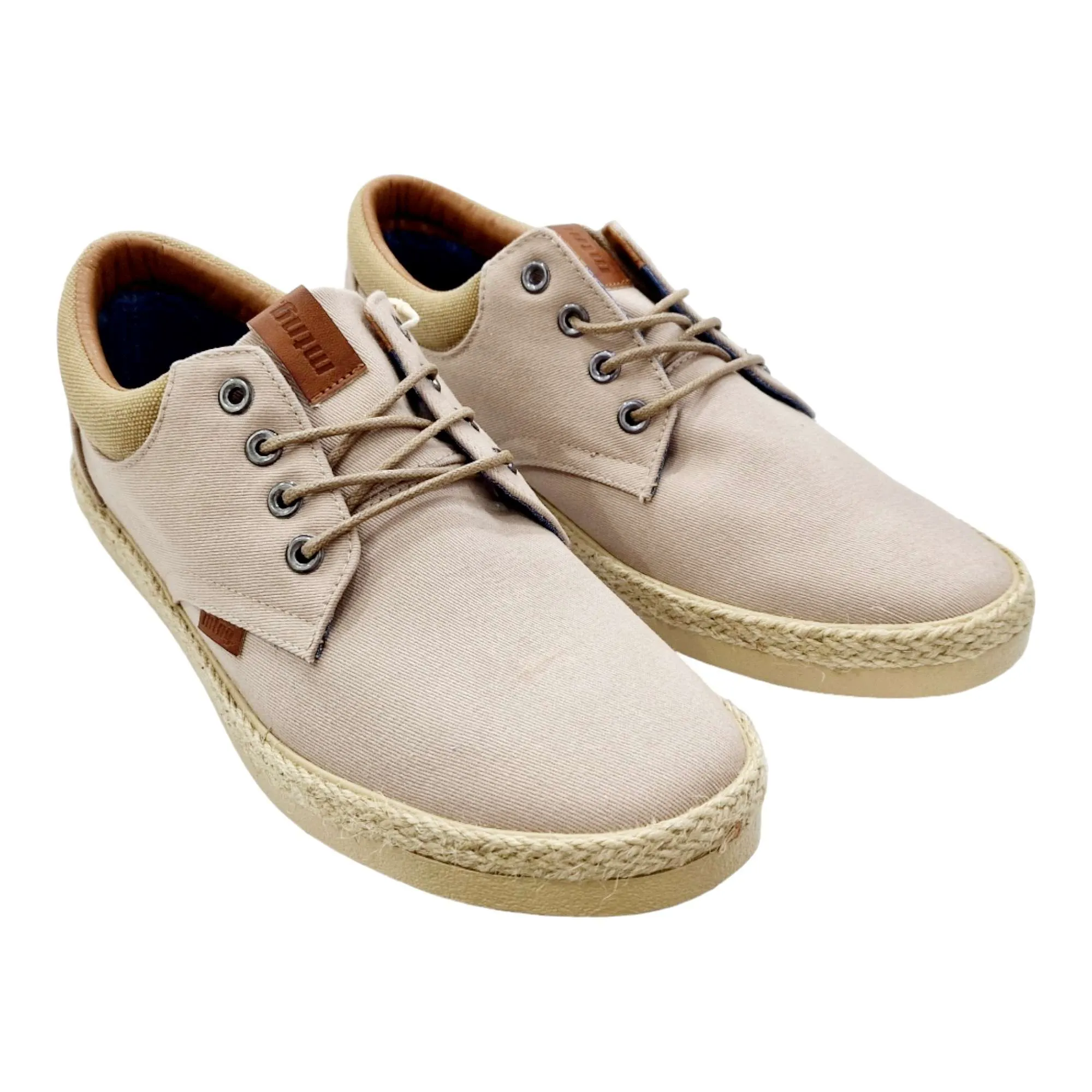 ZAPATOS BLUCHER HOMBRE TEJIDO SUELA YUTE BEIG BEIGE