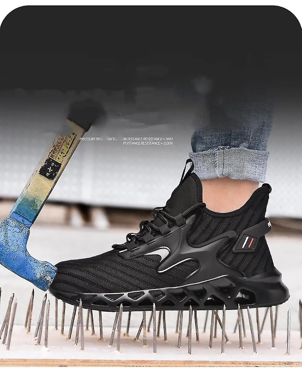 Zapatos de seguridad de trabajo con punta de acero para hombre, zapatos de trabajo antideslizantes a prueba de pinchazos, zapati