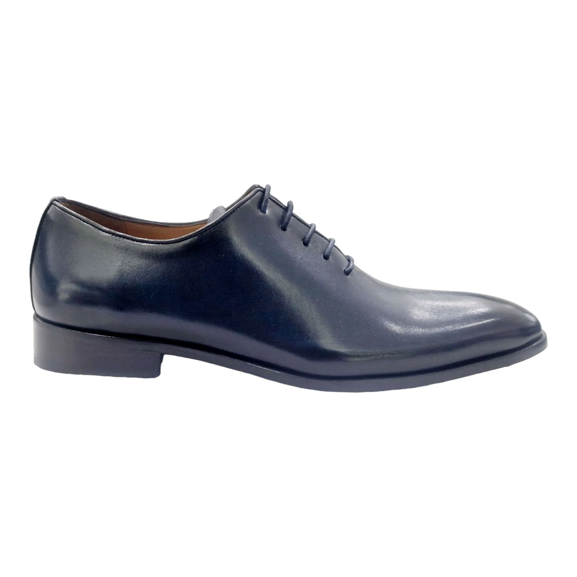 ZAPATOS DE VESTIR HOMBRE BLUCHER LISO SIN COSTURAS MARINO
