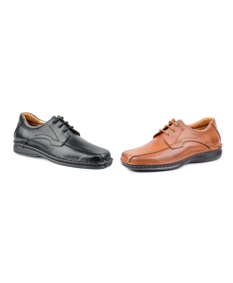 Zapatos Derby Crispinos Hombre Piel Negro Coñac