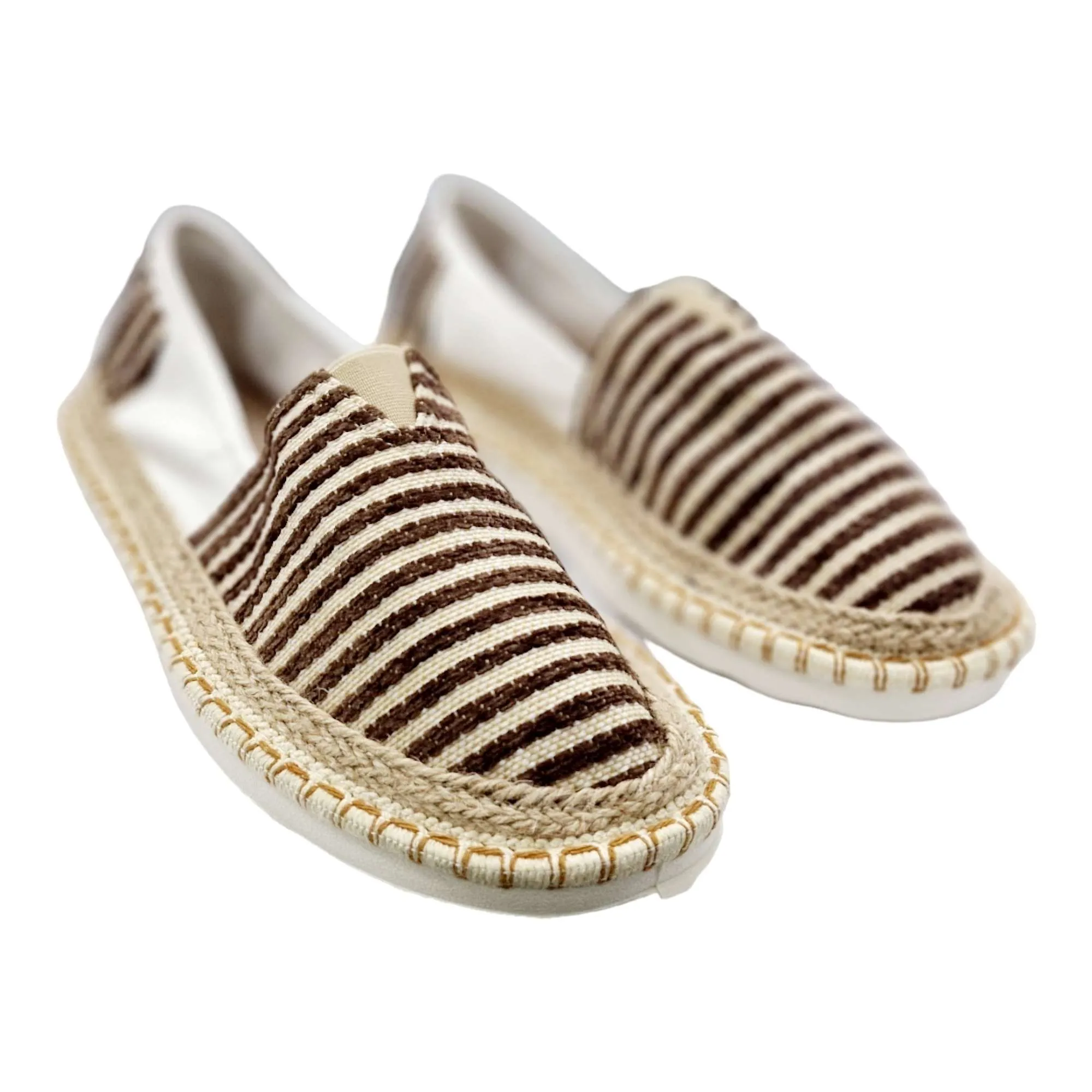 ZAPATOS ESPARTENA HOMBRE COMBINADA RAYAS MARRÓN