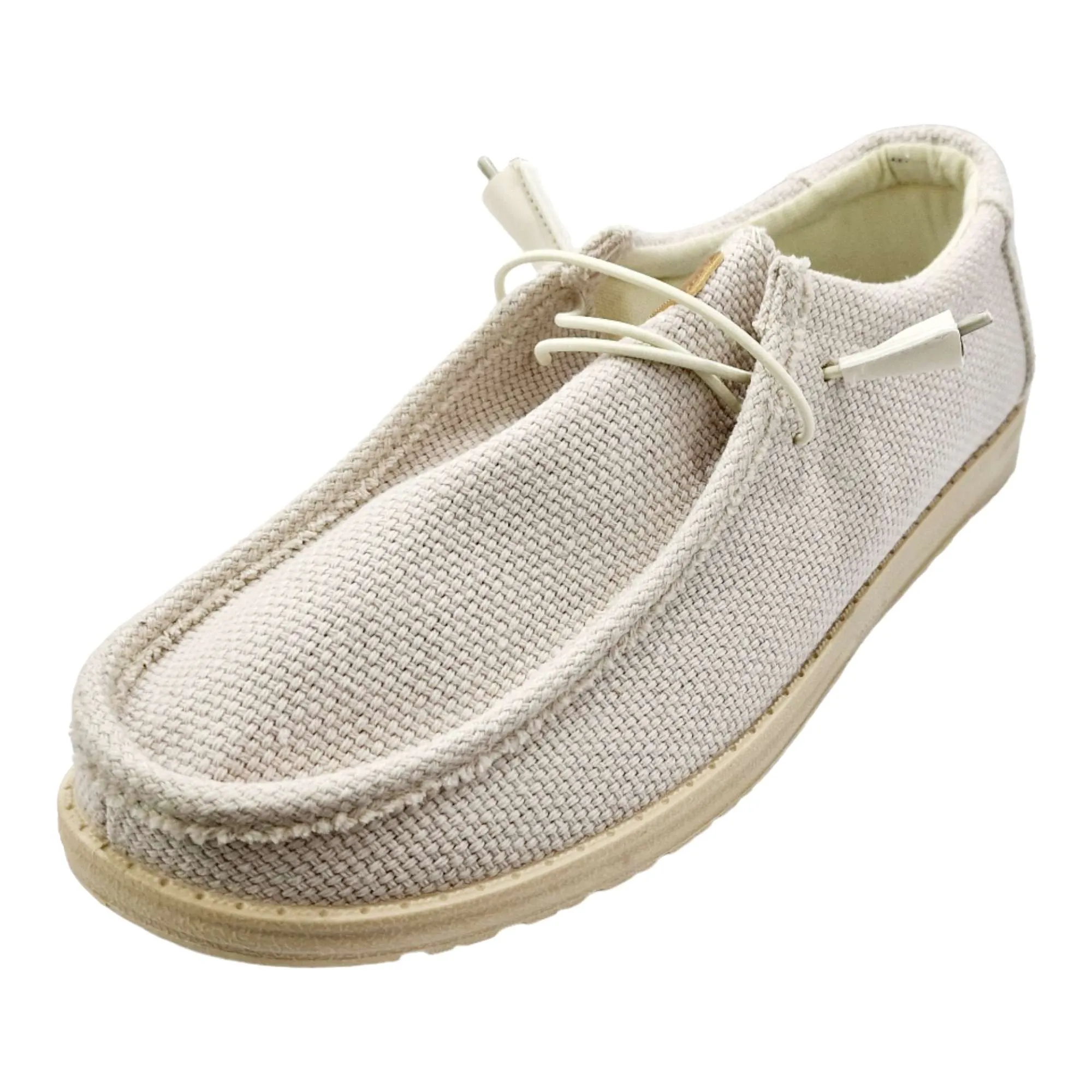 ZAPATOS WALABI HOMBRE TEJIDO BEIGE
