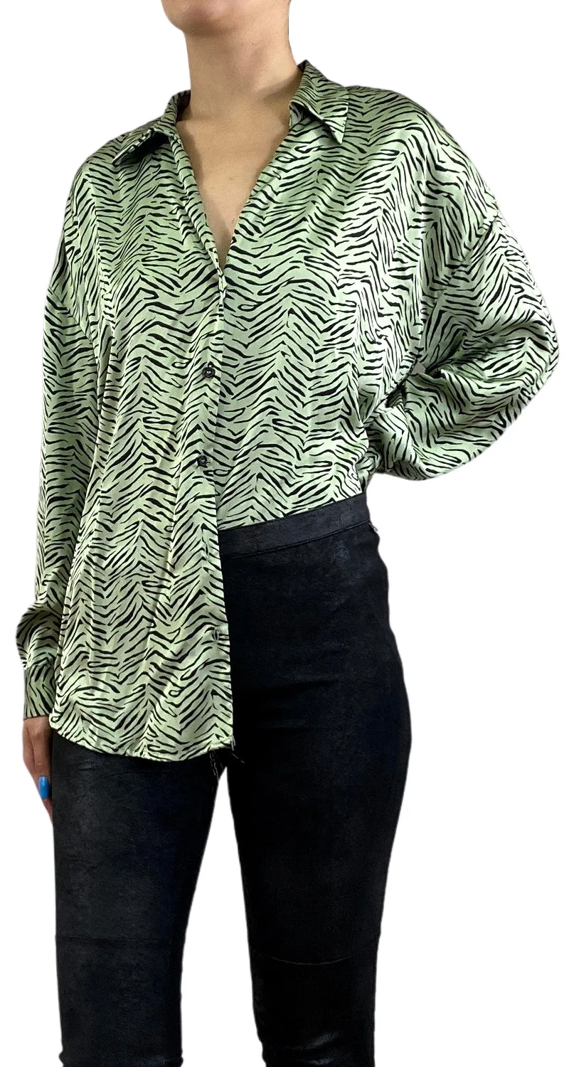 ZARA Camisa Larga Animal Print