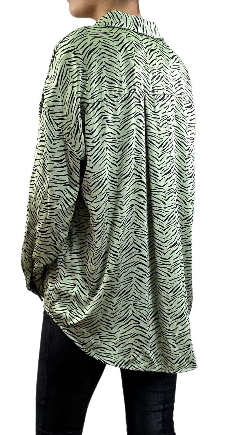ZARA Camisa Larga Animal Print